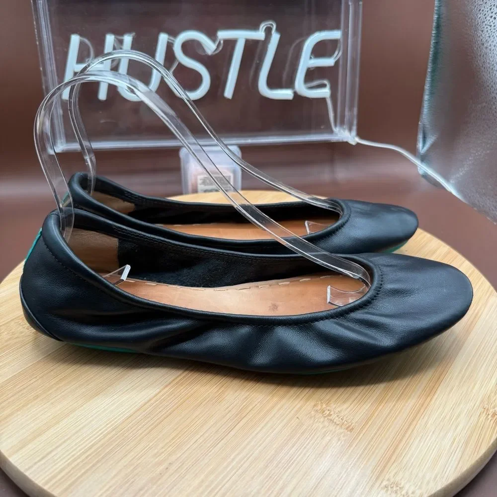 Tieks by Gavrieli Ballet Flats Foldable Shoes Black Matte Leather Women’s Size 8